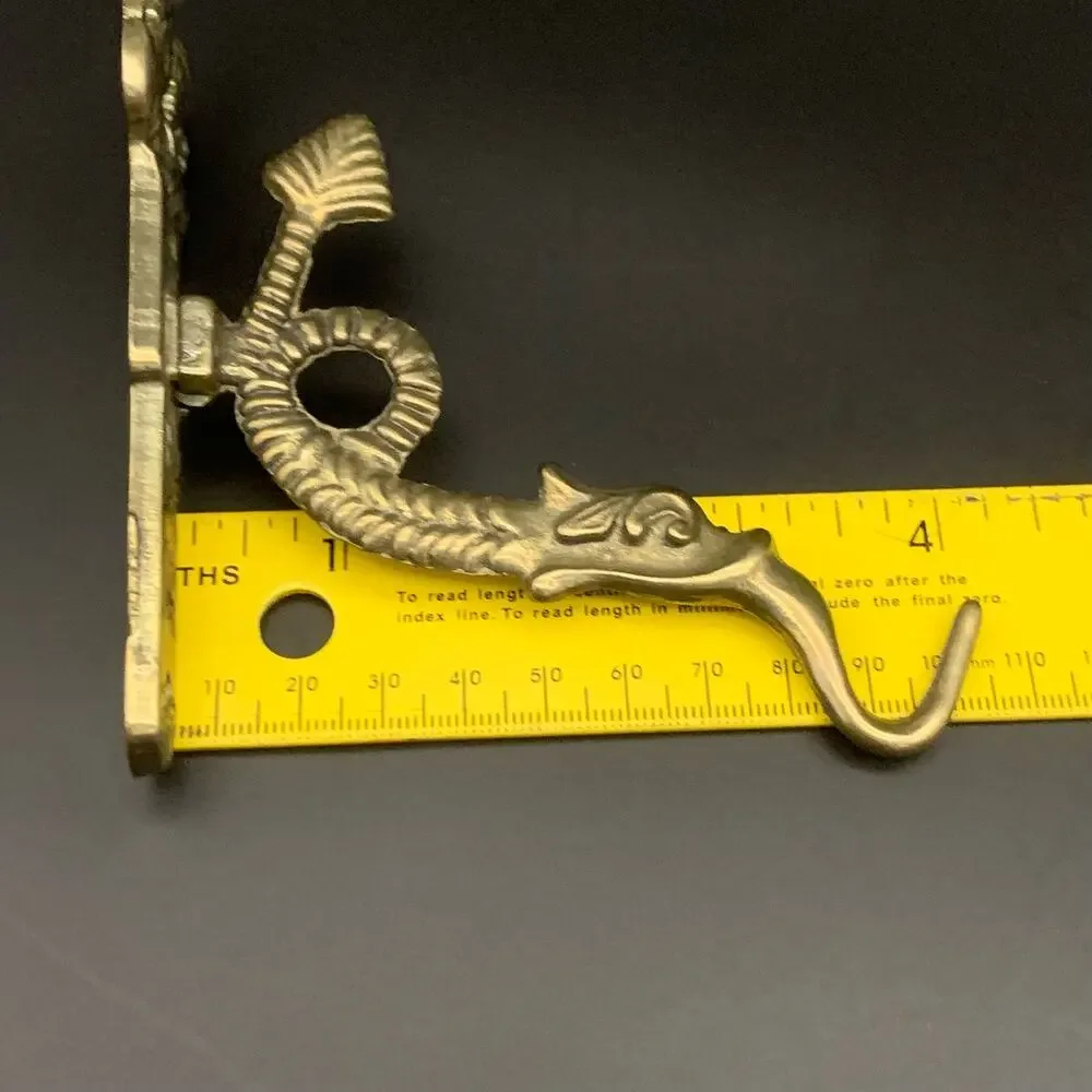 Vintage French Bronze Serpent Dragon Fish Wall Hook